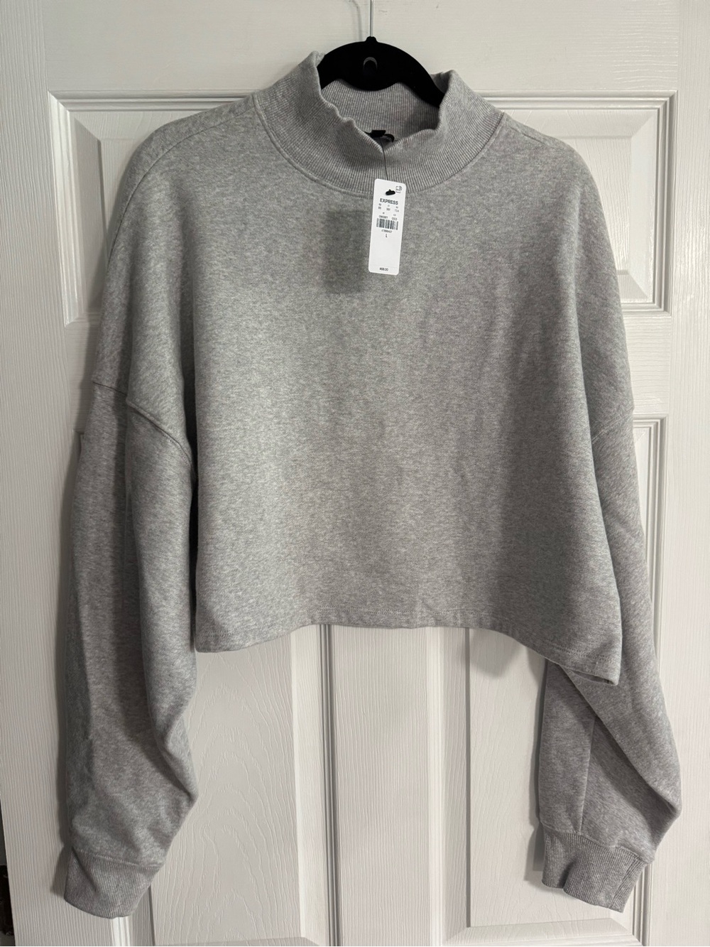Express Mock Neck Cropped Sweatshirt